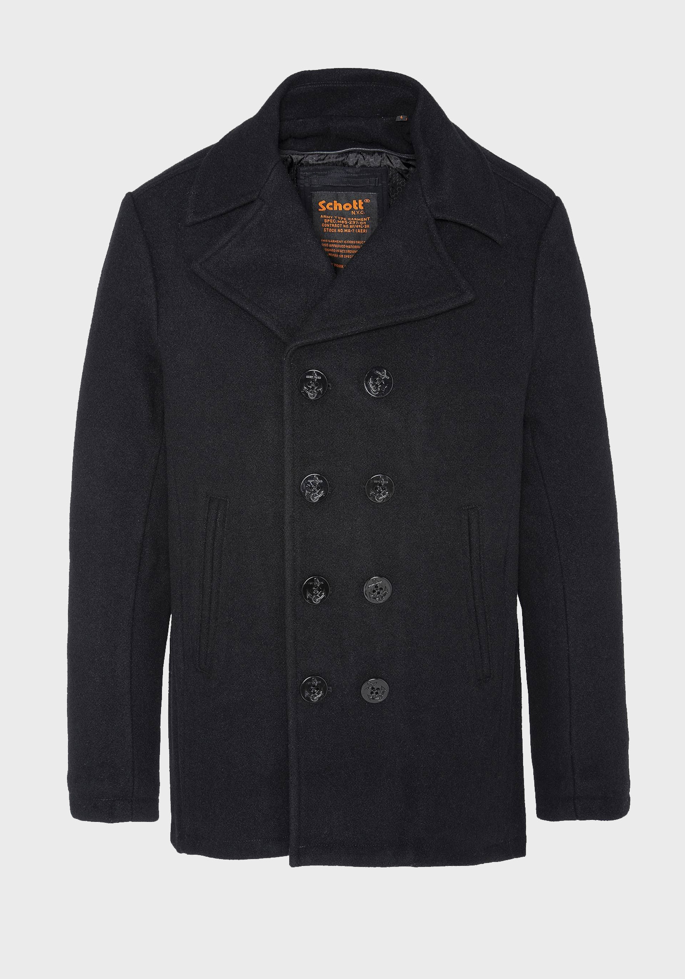 Schott N.Y.C. Σταυρωτό Παλτό της σειράς Coat - CYCLONE Black φωτογραφία