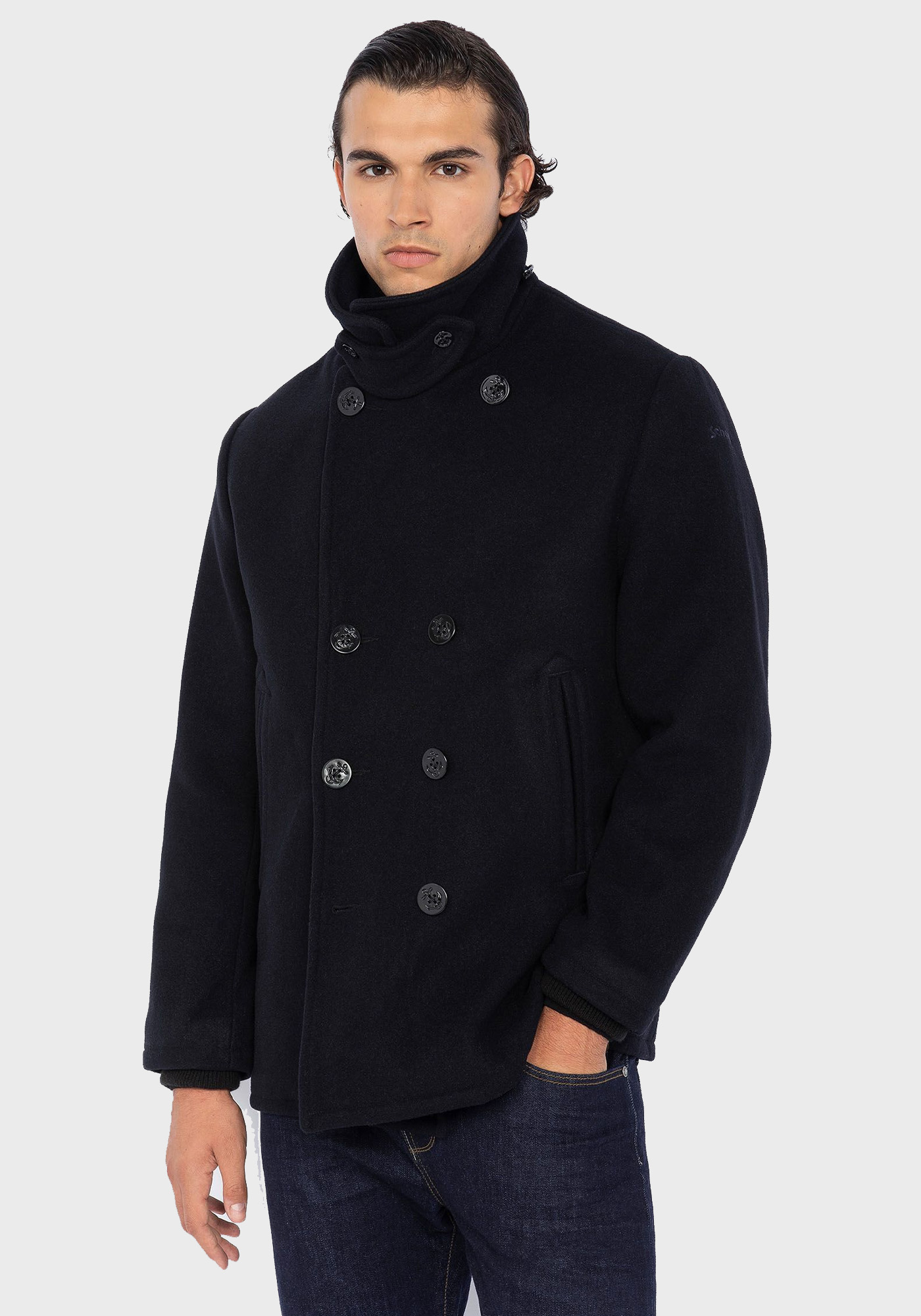 Schott N.Y.C. Schott N.Y.C. Σταυρωτό Παλτό της σειράς Coat - SEACOAT Blue