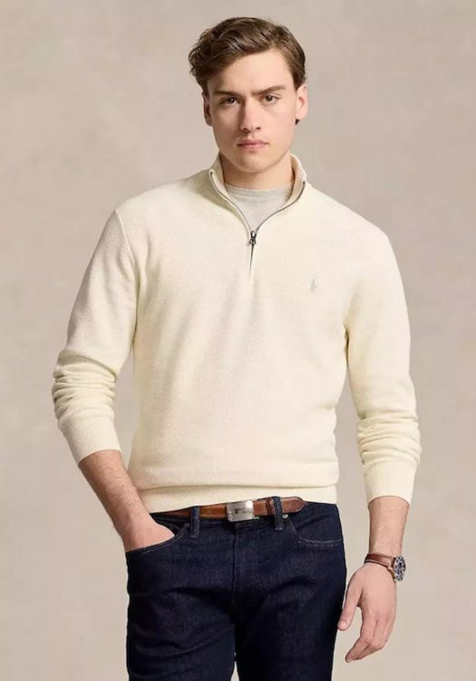 Polo Ralph Lauren Half Zip της σειράς Jumper - 710932304 511 Ecrou