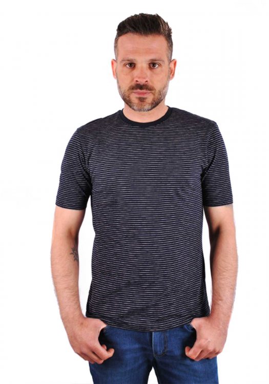 Cotton t-shirt - Navy/White