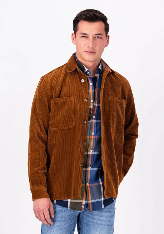 Fynch Hatton Overshirt της σειράς Corduroy - 1314 8104 801 Walnut Brown