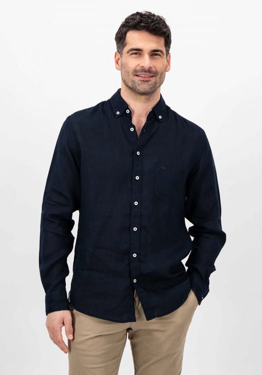 Fynch Hatton Πουκάμισο της σειράς Linen - 1413 6000 685 Navy