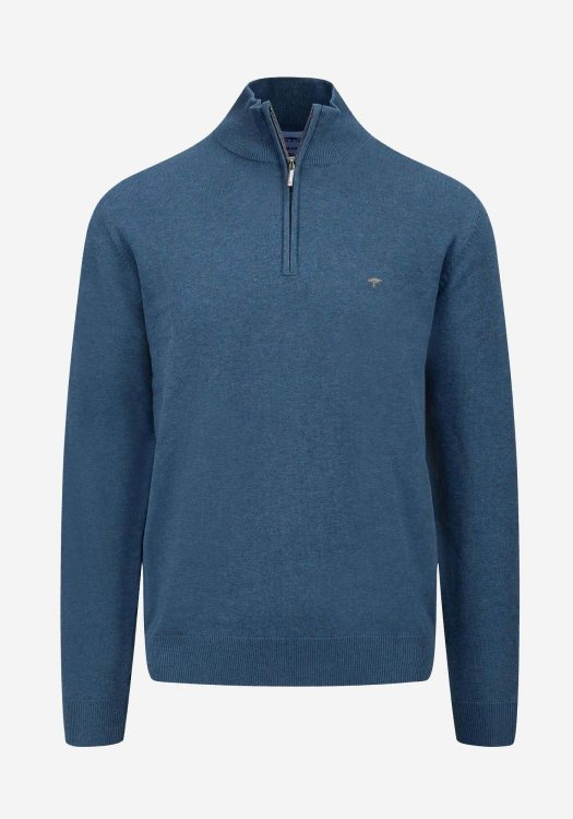 Fynch Hatton Pullover της σειράς Zip Troyer - 1414 215 634 Azure