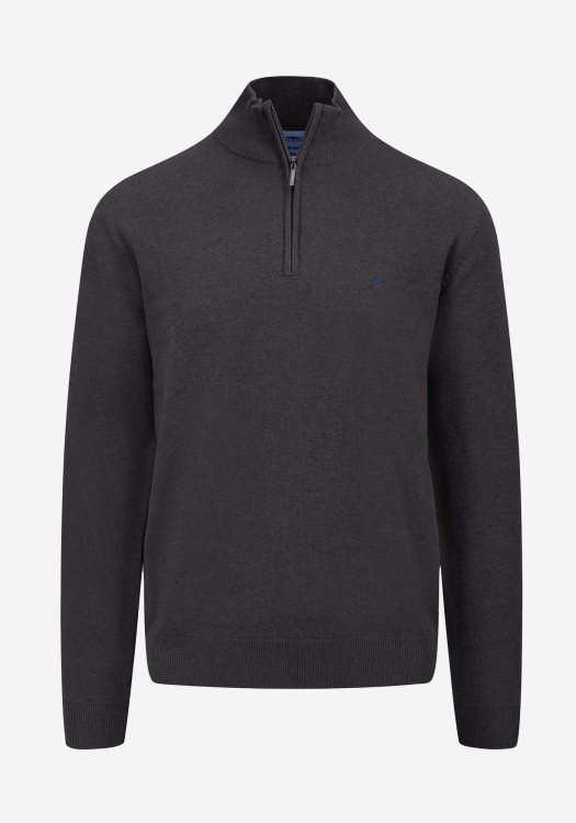 Fynch Hatton Pullover της σειράς Zip Troyer - 1414 215 998 Charcoal