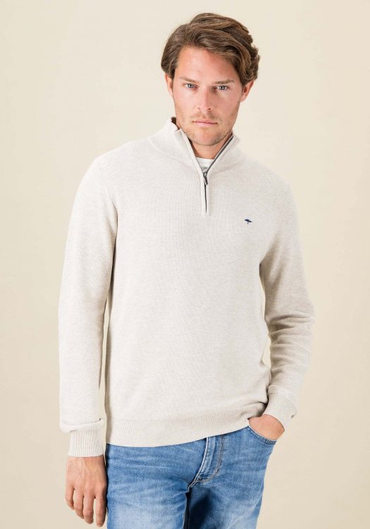 Fynch Hatton Pullover της σειράς Zip Troyer - 1414 222 826 Winter White