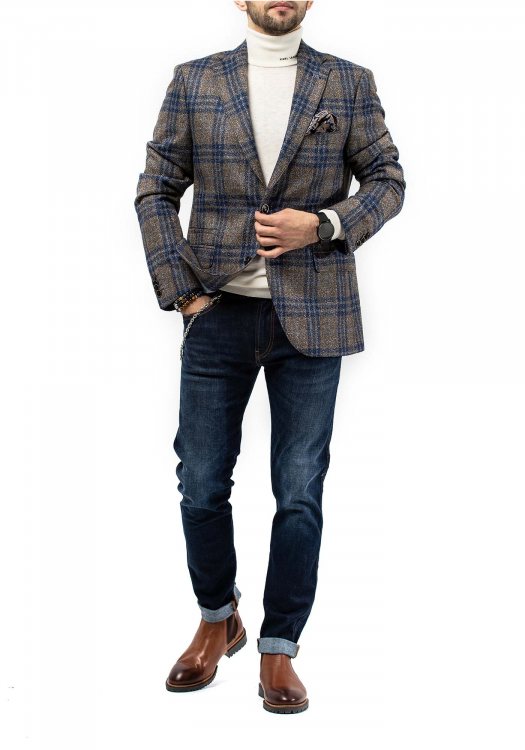 Fragosto Blazer Check 3454 - 003 Blue/Brown