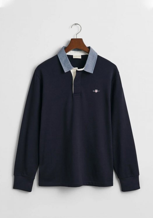 GANT Μακρυμάνικη Polo της σειράς Chambray - 2004082 433 Navy