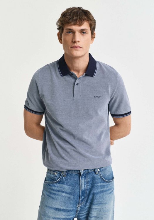 GANT Piqué Polo Μπλούζα της σειράς Oxford Pique - 2057029 401 Dusty Navy 