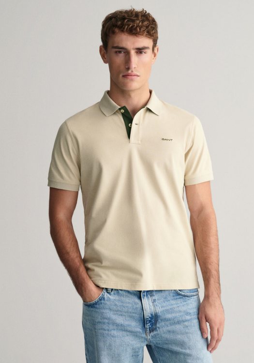 GANT Piqué Polo Μπλούζα της σειράς Contrast - 2062026 239 Silky Beige