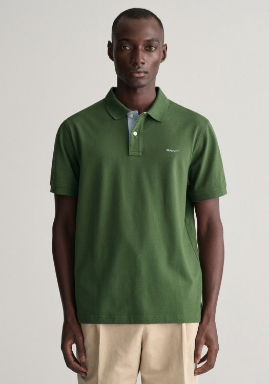 GANT Piqué Polo Μπλούζα της σειράς Contrast - 2062026 313 Pine Green