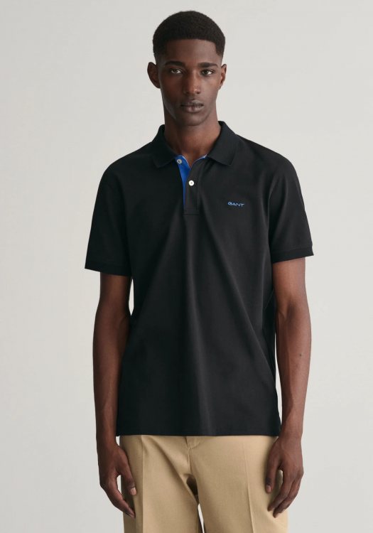 GANT Piqué Polo Μπλούζα της σειράς Contrast - 2062026 005 Black