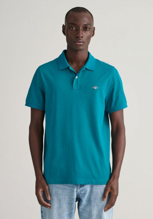 GANT Pique Polo Μπλούζα της σειράς Shield - 2210  340 Ocean Turquoise