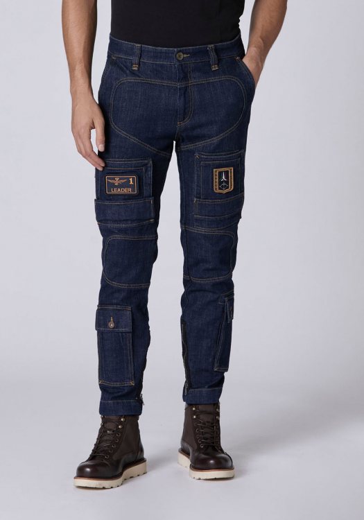 Aeronautica Militare Cargo Παντελόνι της σειράς Anti-G - PA939 13129 Dark Denim Wash