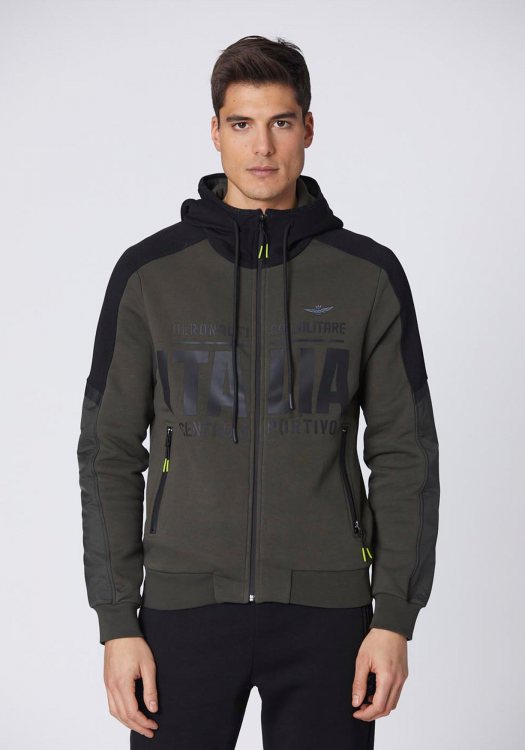 Aeronautica Militare Ζακέτα της σειράς Fleece - AF496F 39316 Dark Musk