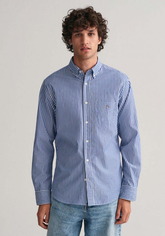 GANT Πουκάμισο της σειράς Striped Poplin - 3000130 436 College Blue 