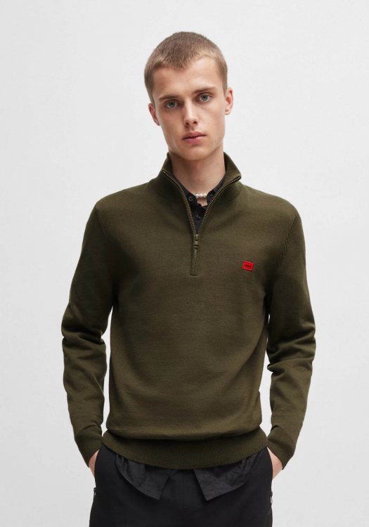 HUGO Zip Sweater της σειράς San Quintus - 50474164 257 Khaki