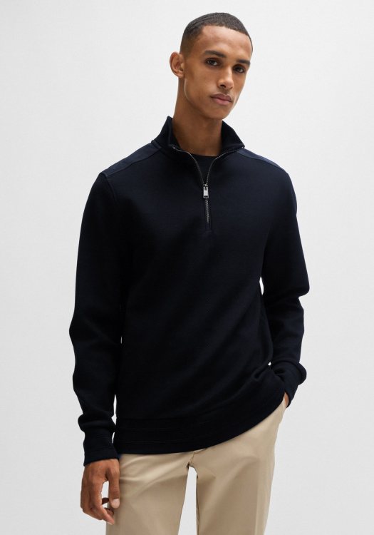 BOSS Half Zip Jumper της σειράς Sidney - 50524999 404 Dark Blue