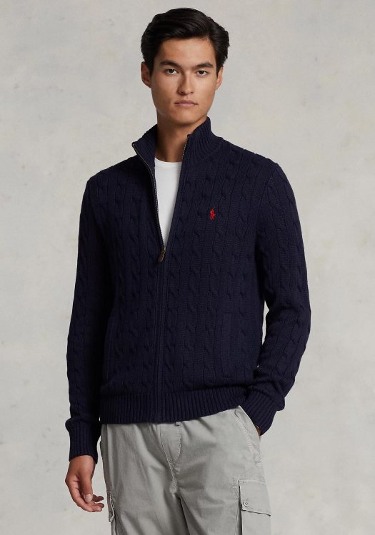 Polo Ralph Lauren Πλεκτή Ζακέτα της σειράς Cable-Knit - 710899975 001 Blue