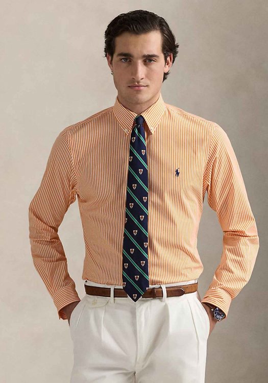 Polo Ralph Lauren Πουκάμισο της σειράς Stripe - 710929346 012 Soft Clementine/Whi