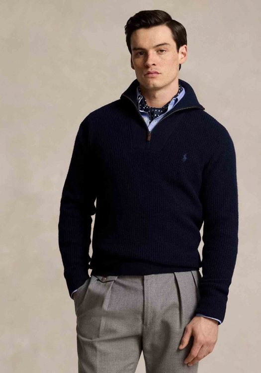 Polo Ralph Lauren Half Zip της σειράς Jumper - 710941101 001 Hunter Navy