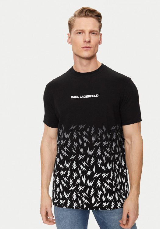 Karl Lagerfeld T Shirt της σειράς Crewneck - 755033 542221 990 Black