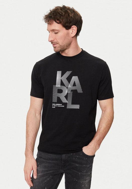 Karl Lagerfeld T Shirt της σειράς Crewneck - 755037 542221 991 Black