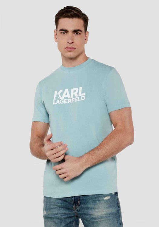 Karl Lagerfeld T Shirt της σειράς Crewneck - 755087 552235 600 Ice Blue