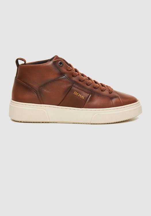 BOSS Shoes Δερμάτινα Sneakers της σειράς Lace-up - AZ520 Cognac Pina