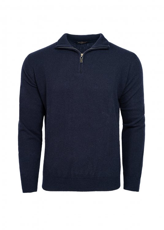 Half Zip Mπλούζα σε κλασσική γραμμή - 10 5140 - 407 Blue