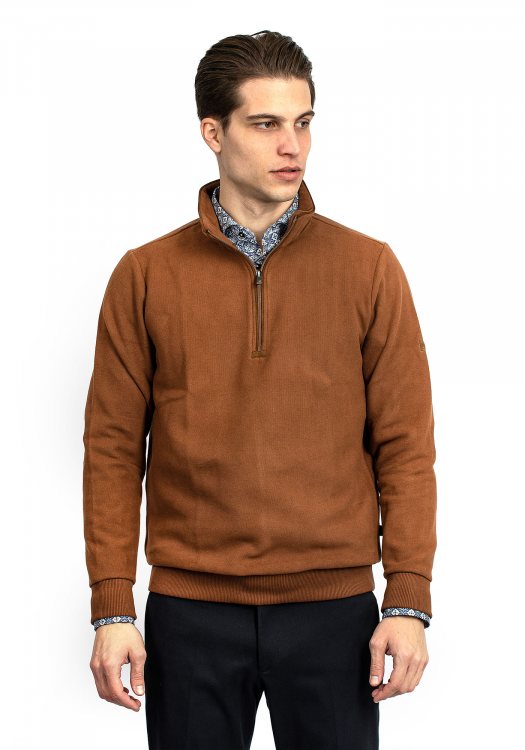 Guy Laroche Half Zip Μπλούζα - GL0929509 016 Tabacco