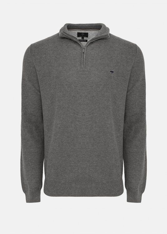 Fynch Hatton Pullover της σειράς Zip Troyer - 1414 222 936 Steel