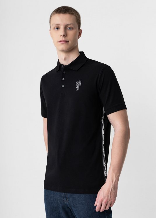 Karl Lagerfeld Polo Μπλούζα της σειράς Pressbutton - 745023 542221 990 Black