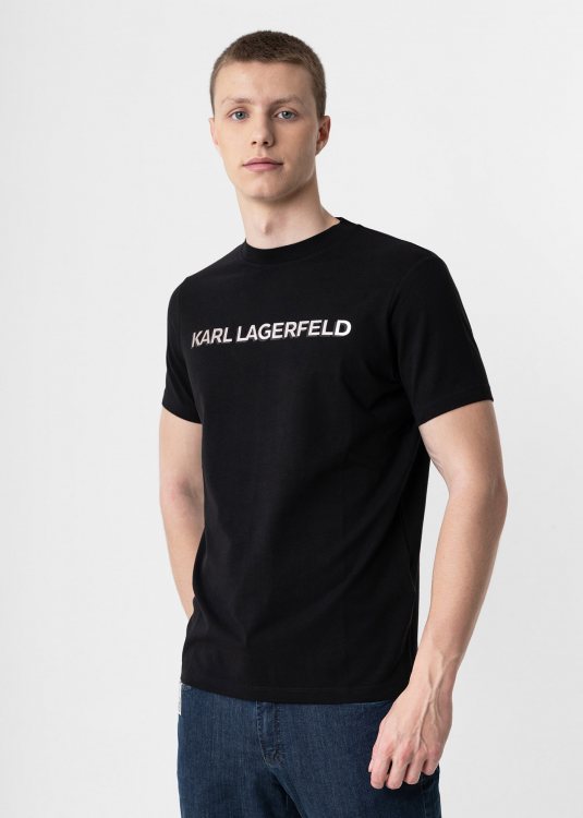 Karl Lagerfeld T Shirt της σειράς Crewneck - 755053 542221 990 Black