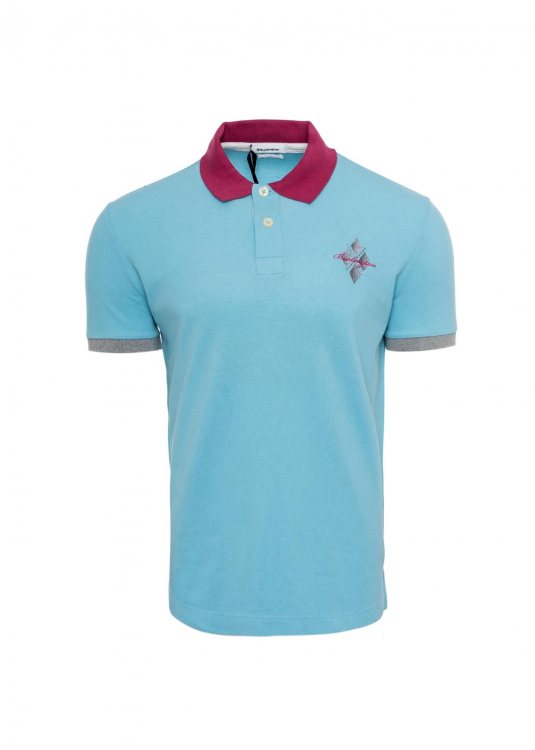 Burlington Polo Μπλούζα της σειράς Double Collar - 60249 136 6652 Ciel