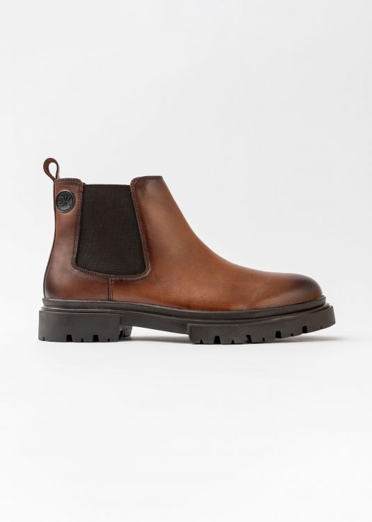 GK Uomo Δερμάτινα Chelsea Boots της σειράς Mone - 4195-0 Tan