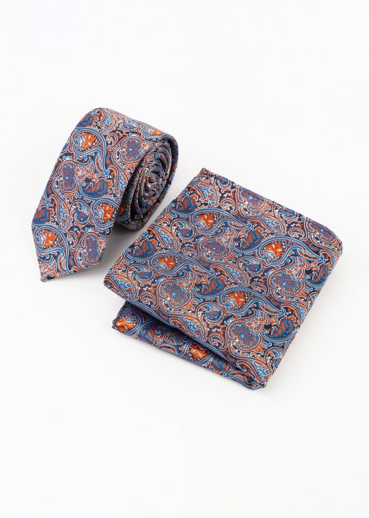 Fragosto Γραβάτα με Μαντήλι της σειράς Tie - FRT003 024 001 Blue