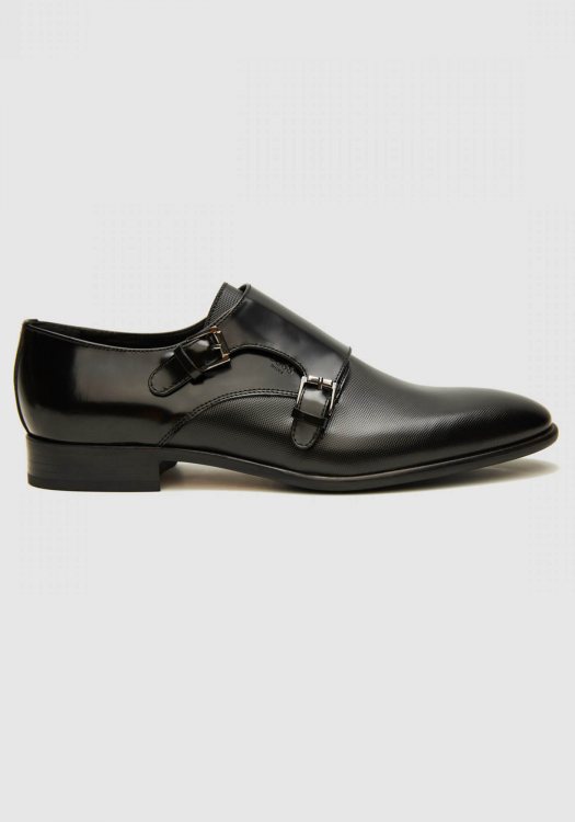 BOSS Shoes Δερμάτινα Monk Παπούτσια της σειράς Point - 7512 Black