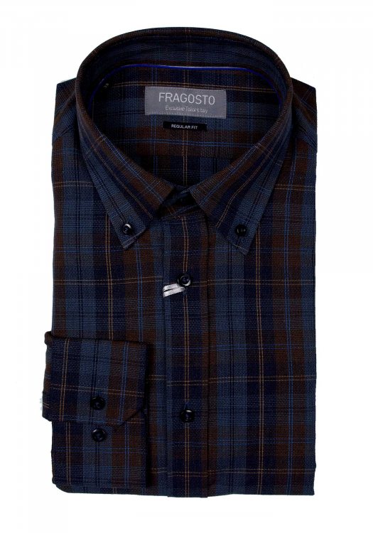 Fragosto Regular Fit Shirt - Blue Ckeck