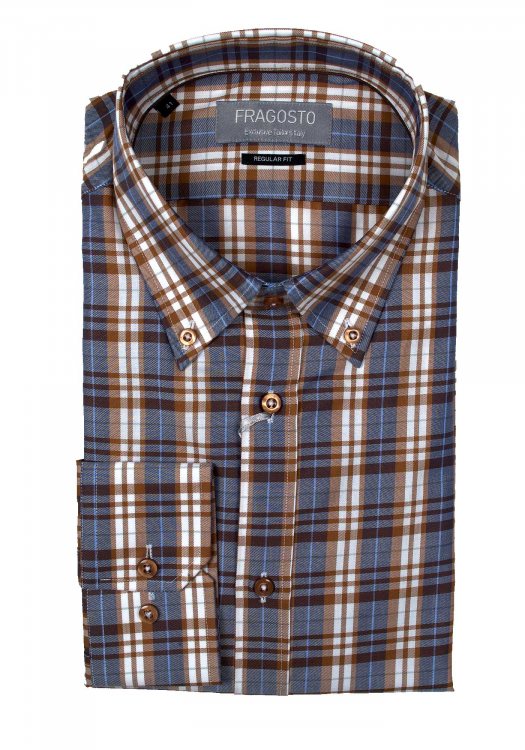 Fragosto Regular Fit Shirt - Brown Check