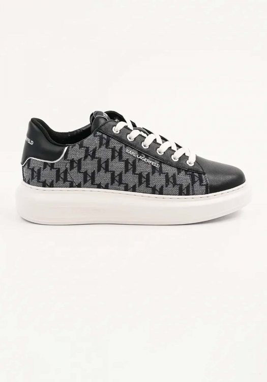 Karl Lagerfeld Δερμάτινα Sneakers της σειράς Kapri - KL52565 400 Black & Textile